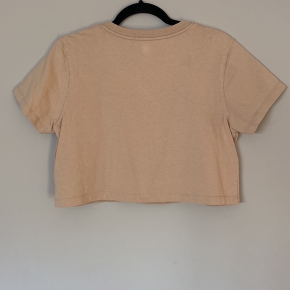 [M] Urban Outfitters Oversized Cropped Short Sleeve T-Shirt | Tan - Picture 2 of 5